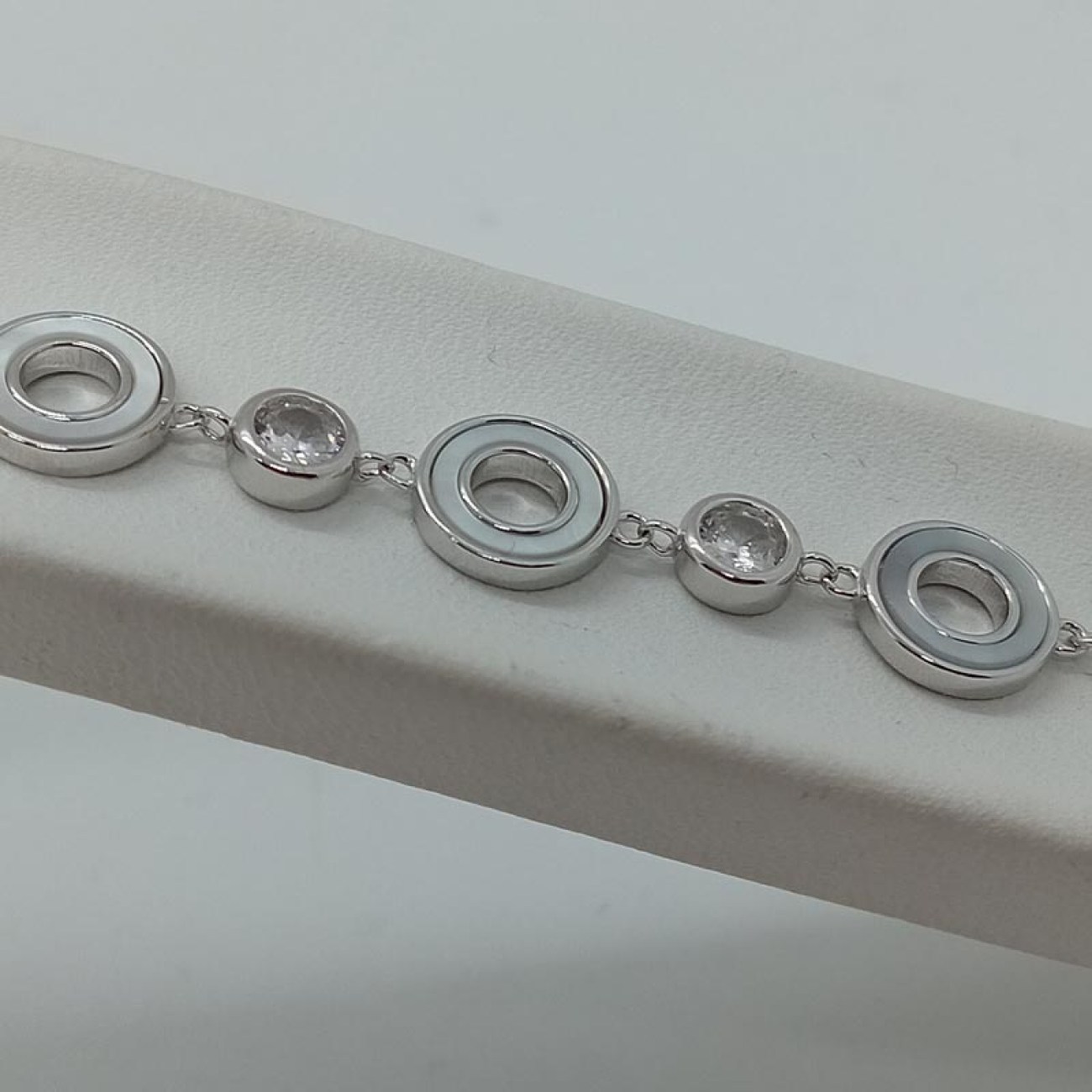 Βραχιόλι ΑΣΗΜΙ 925 κύκλοι από φίλντισι